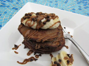 chocolate banana oatmeal pancakes